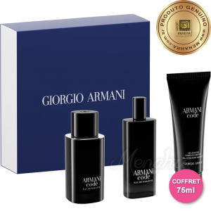 Conjunto Armani Code Giorgio Armani Masculino - Eau de Toilette 75ml + Eau de Toilette 15ml + Body Balm 75ml