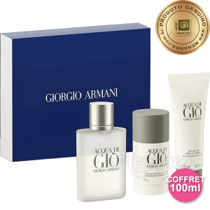 Conjunto Acqua di Gio Giorgio Armani Feminino - Eau de Toilette 100ml + After Shave 75ml + Desodorante Stick 75g
